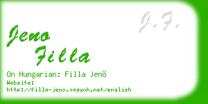 jeno filla business card